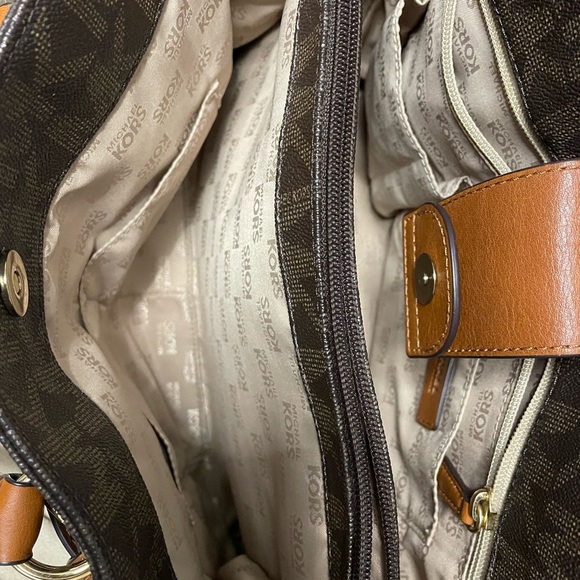Michael Kors Dark Brown Satchel with Gold Accents - Picture 5 of 7